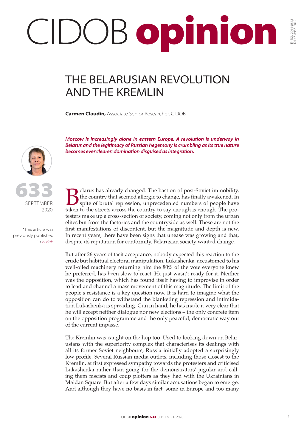 The Belarusian Revolution and the Kremlin