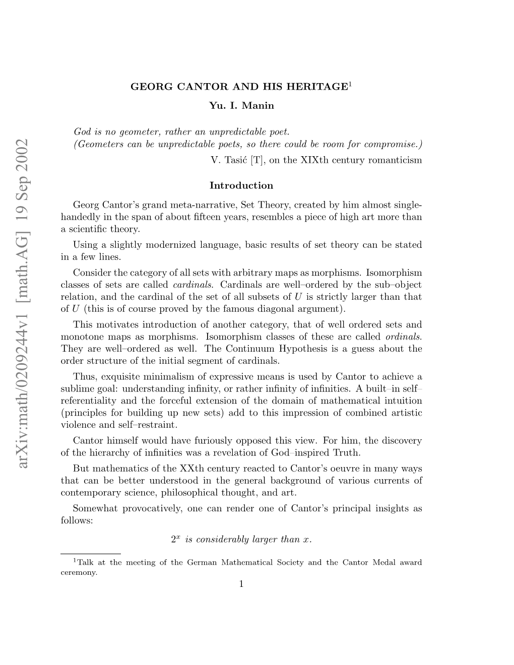 [Math.AG] 19 Sep 2002 Ceremony