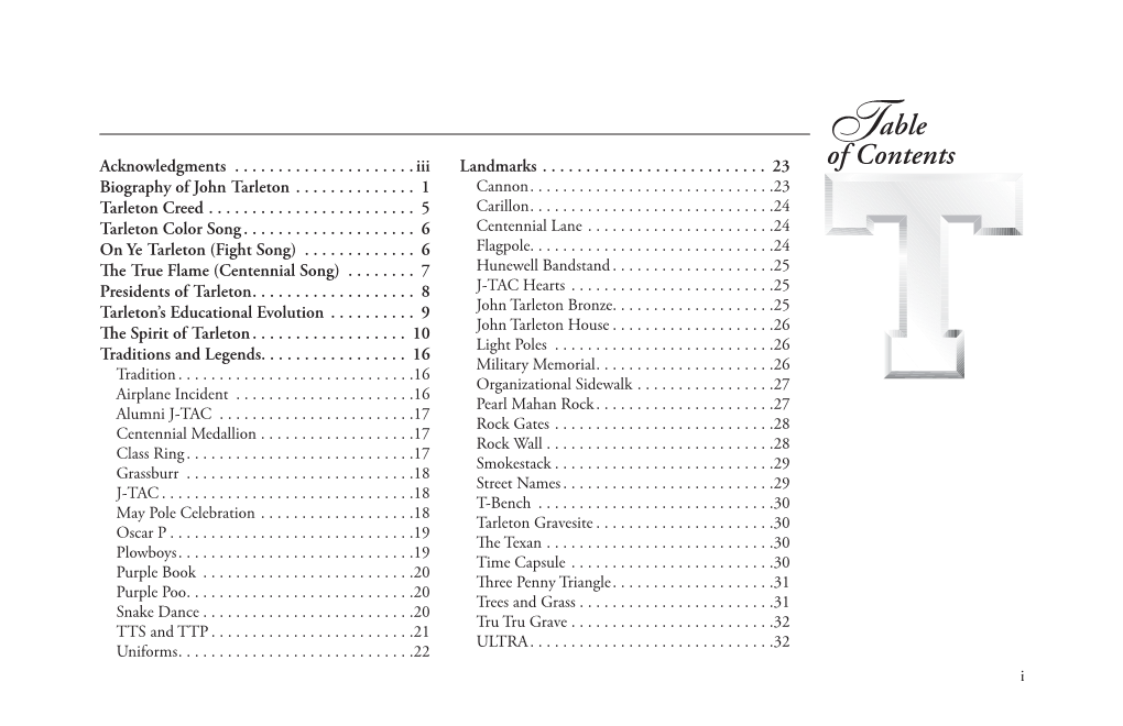 Table of Contents