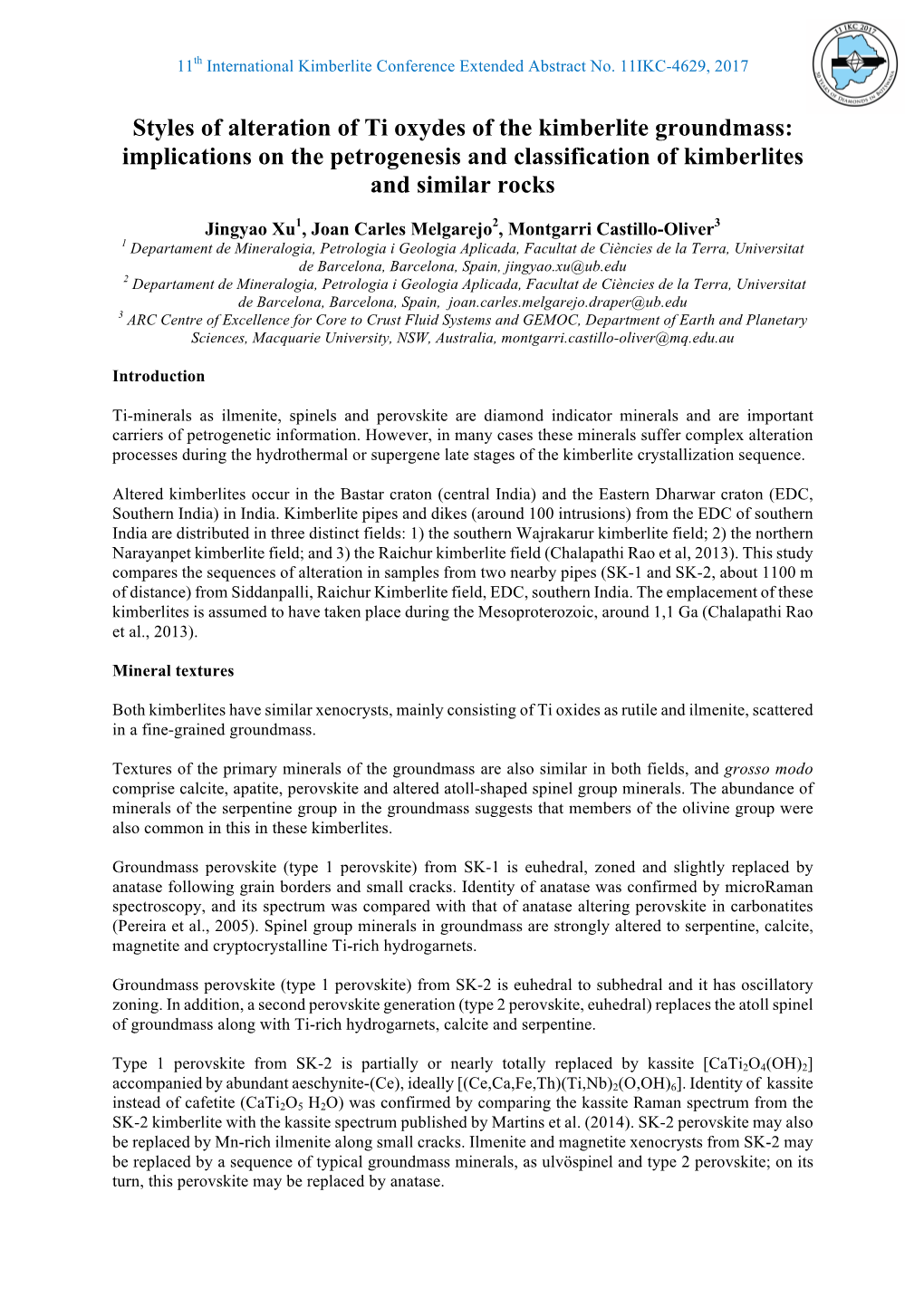 Styles of Alteration of Ti Oxydes of the Kimberlite Groundmass: Implications on the Petrogenesis and Classification of Kimberlites and Similar Rocks