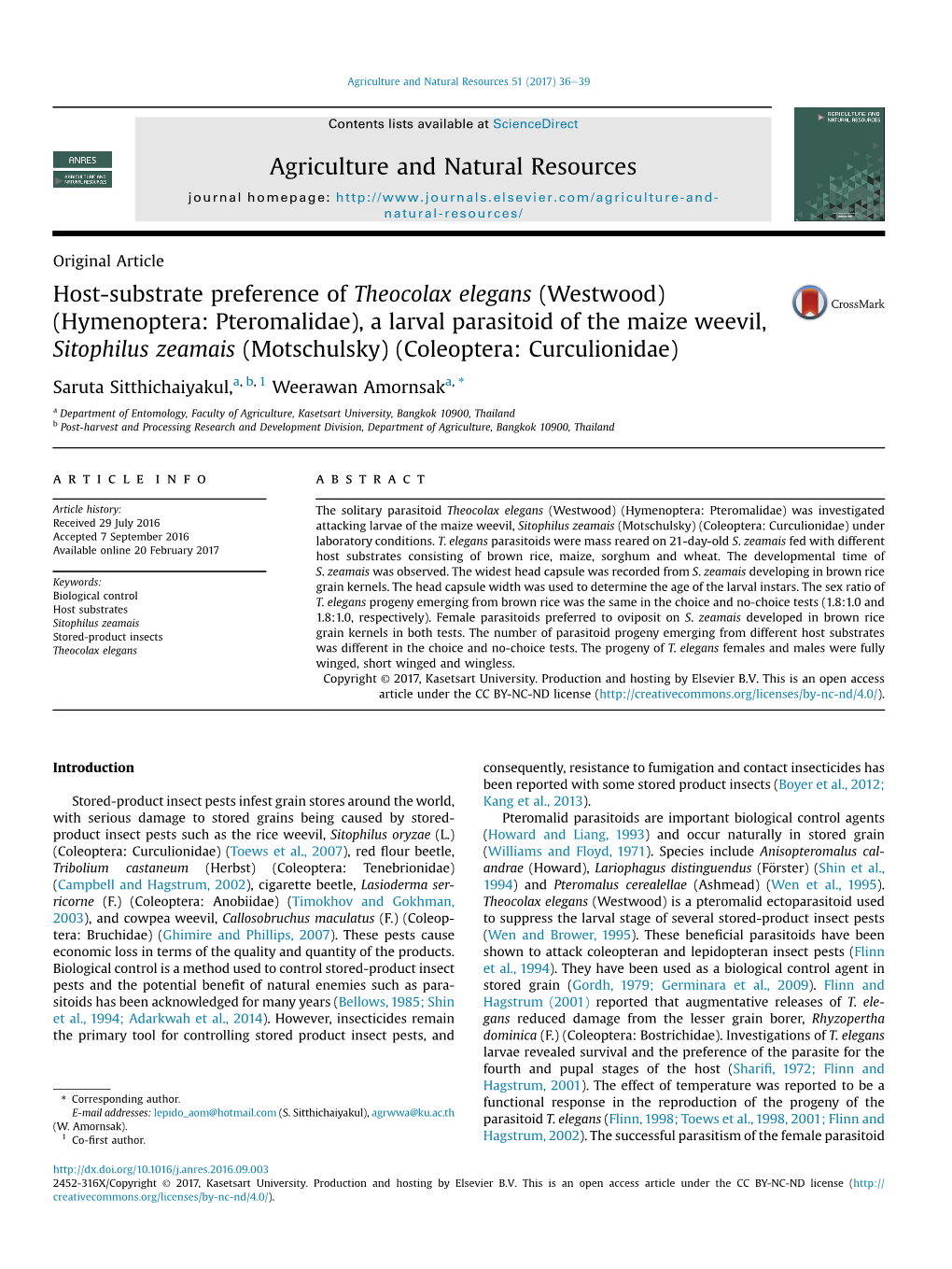 Host-Substrate Preference of Theocolax Elegans