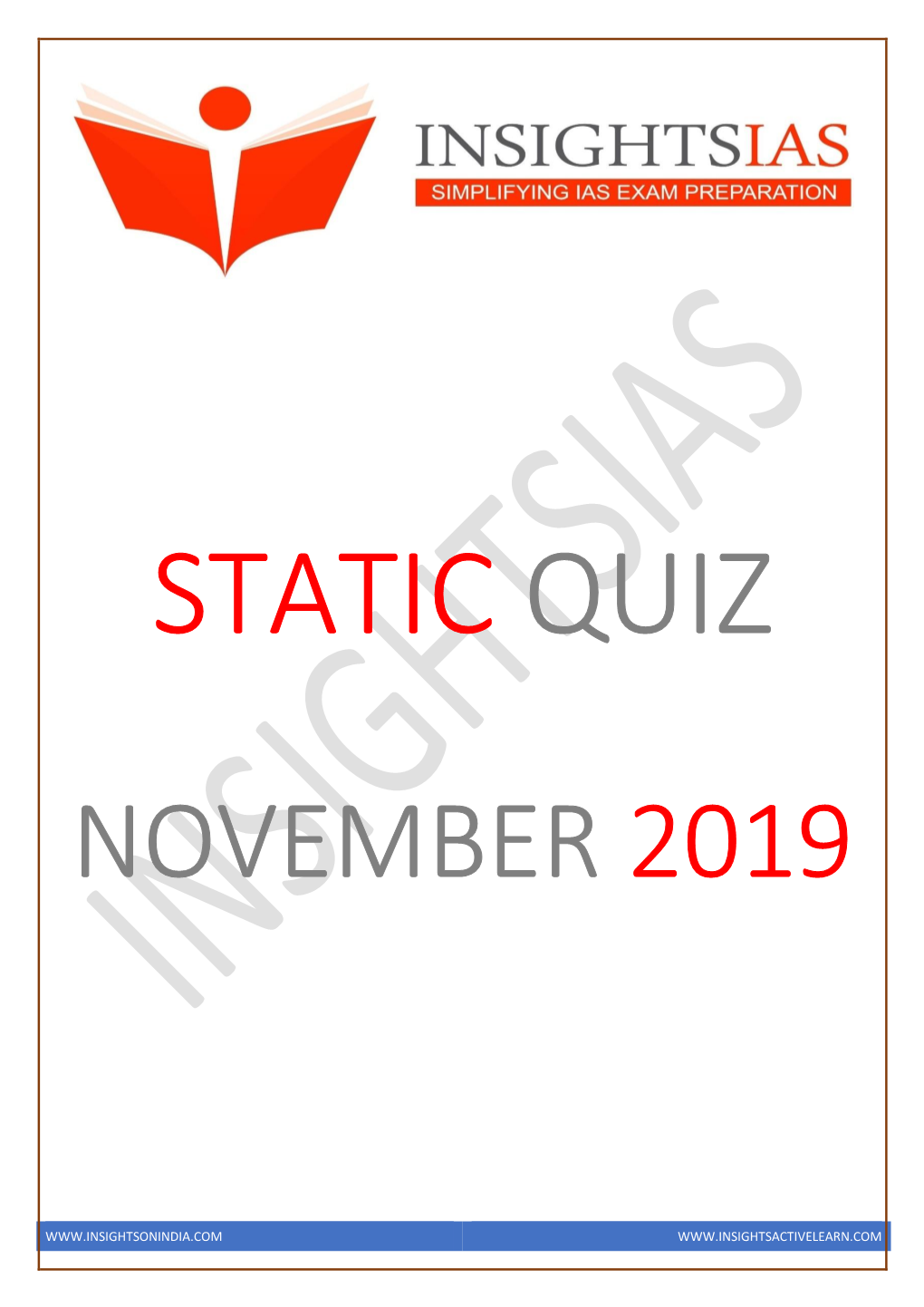 Insights November 2019 Static Quiz Compilation