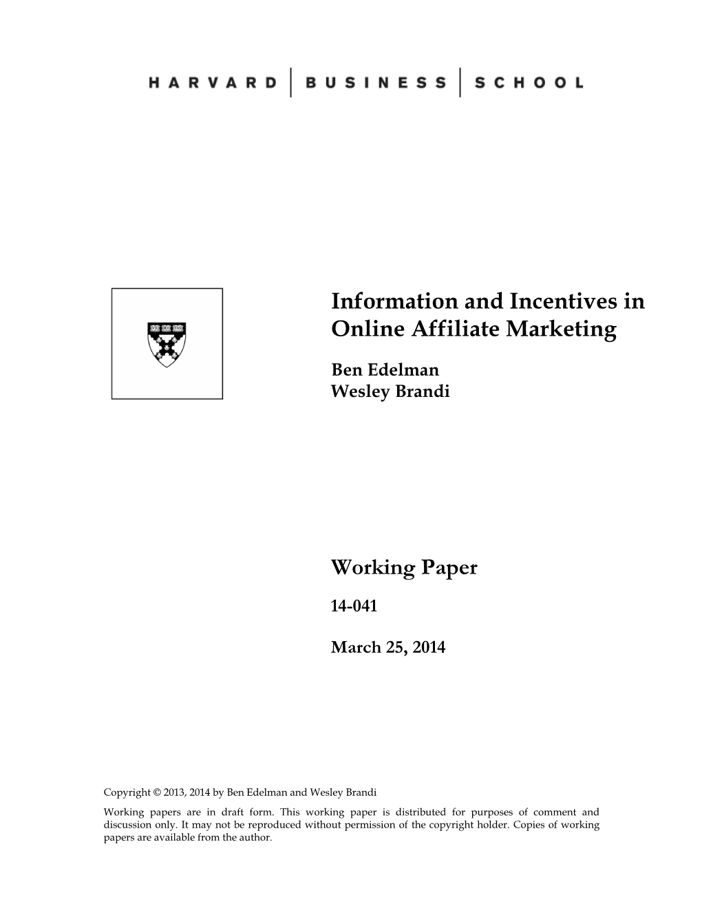 Information and Incentives in Online Affiliate Marketing