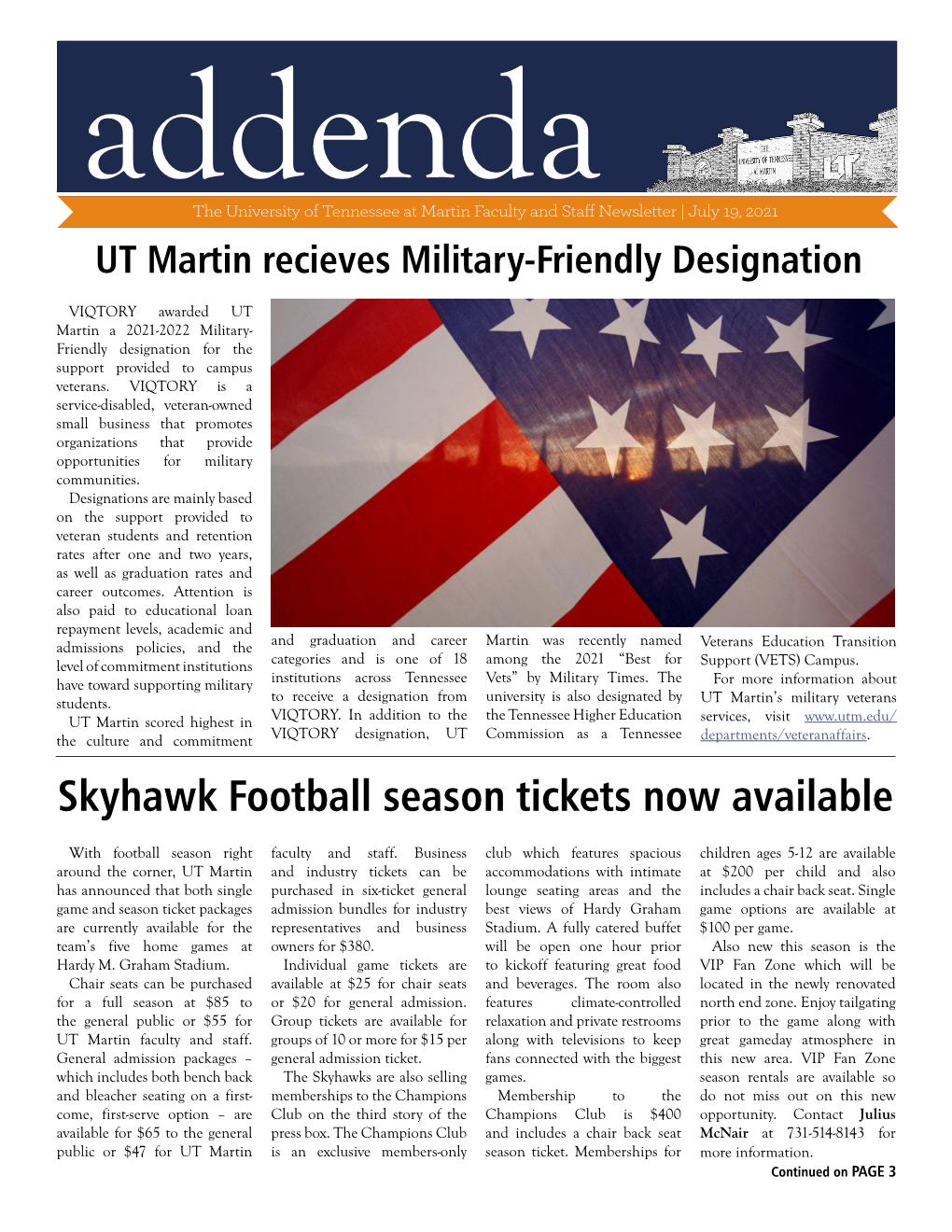 Skyhawk Football Season Tickets Now Available