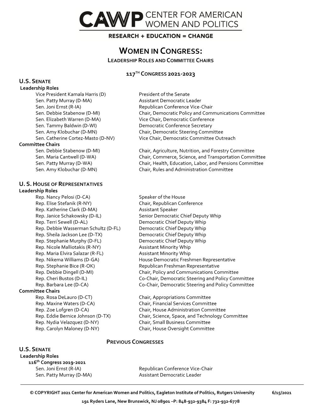 Women in Congress: Leadership Roles and Committee Chairs