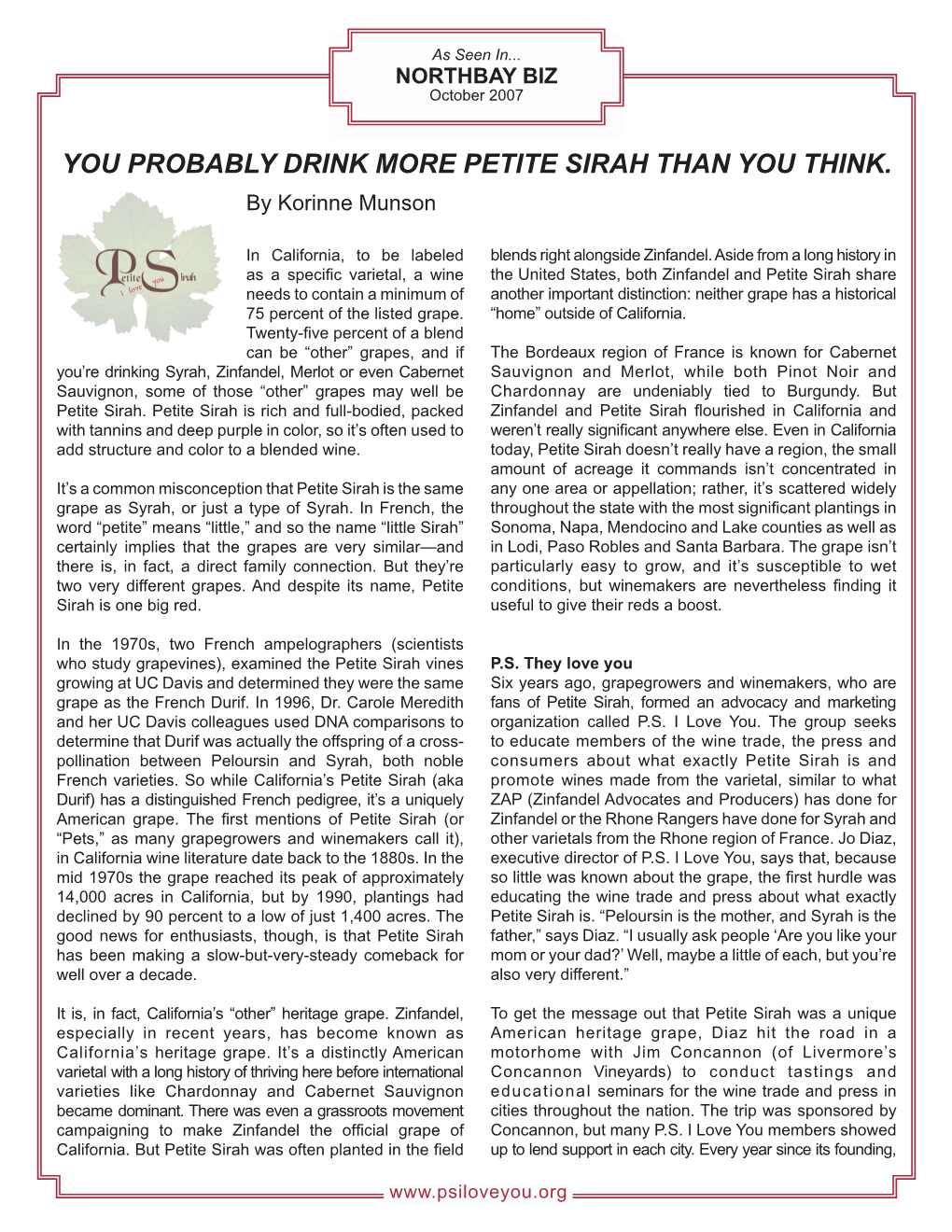 Northbay Biz Reviews Petite Sirah