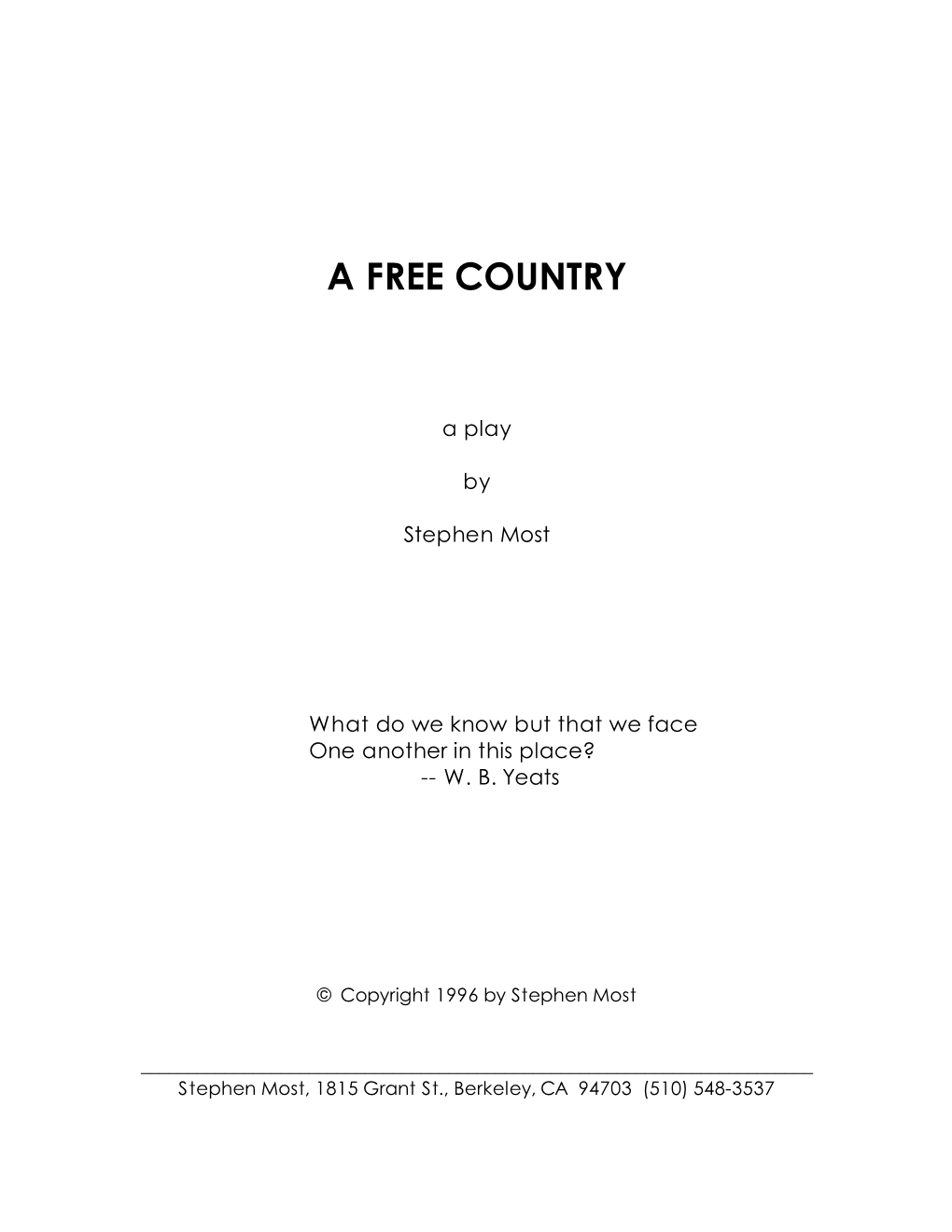 A Free Country