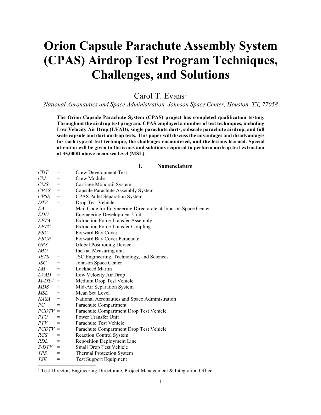 Orion Capsule Parachute Assembly System (CPAS) Airdrop Test Program Techniques, Challenges, and Solutions