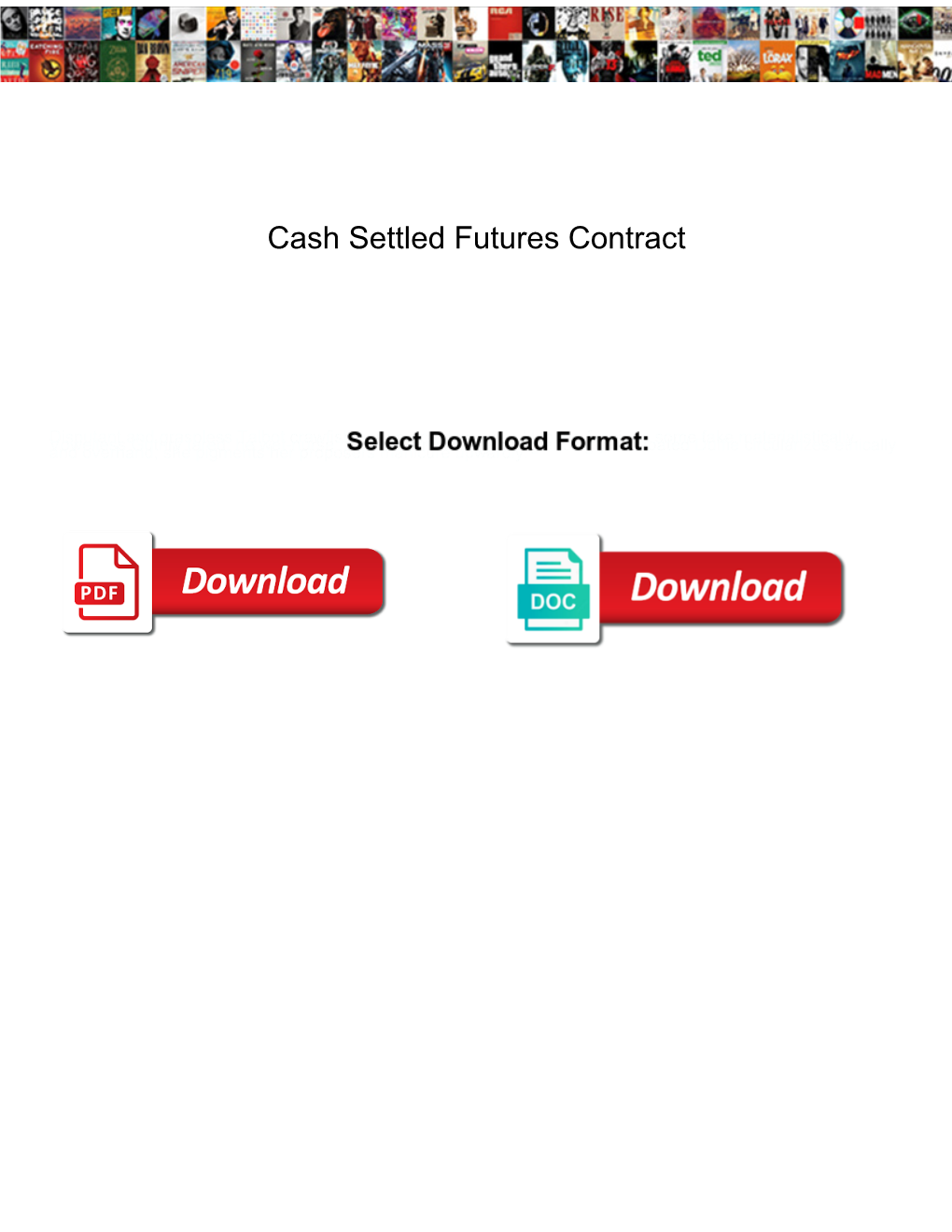 Cash Settled Futures Contract