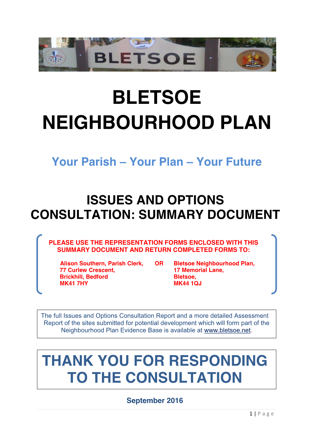 Bletsoe Neighbourhood Plan