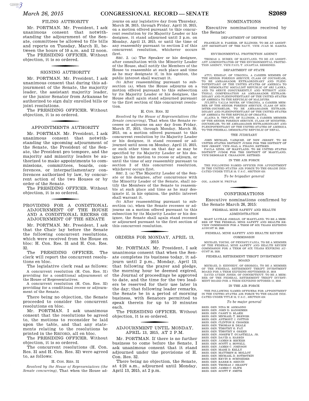 Congressional Record—Senate S2089