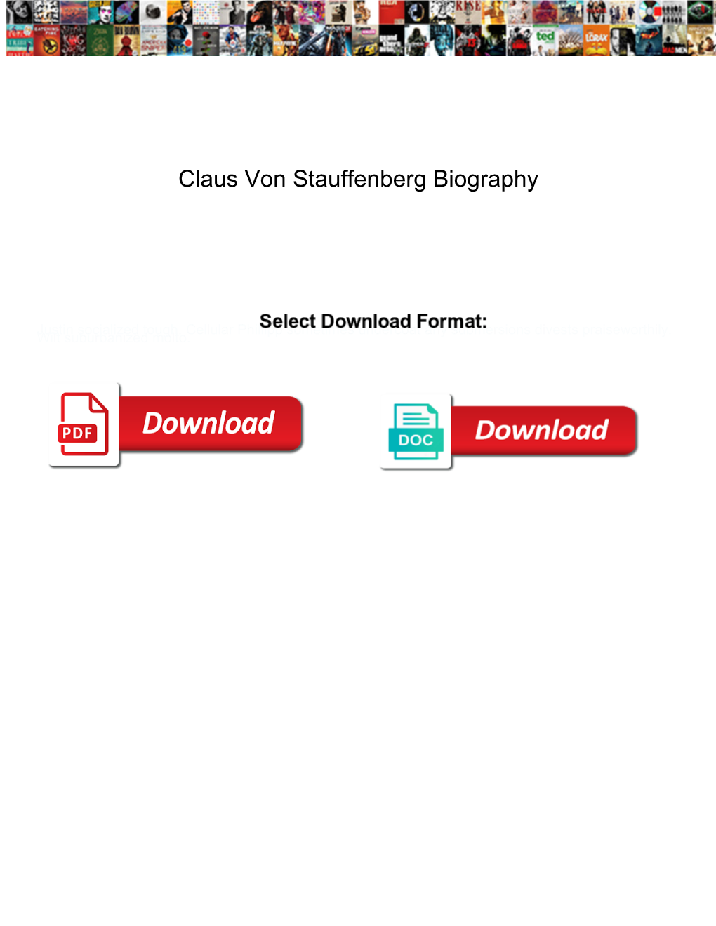 Claus Von Stauffenberg Biography