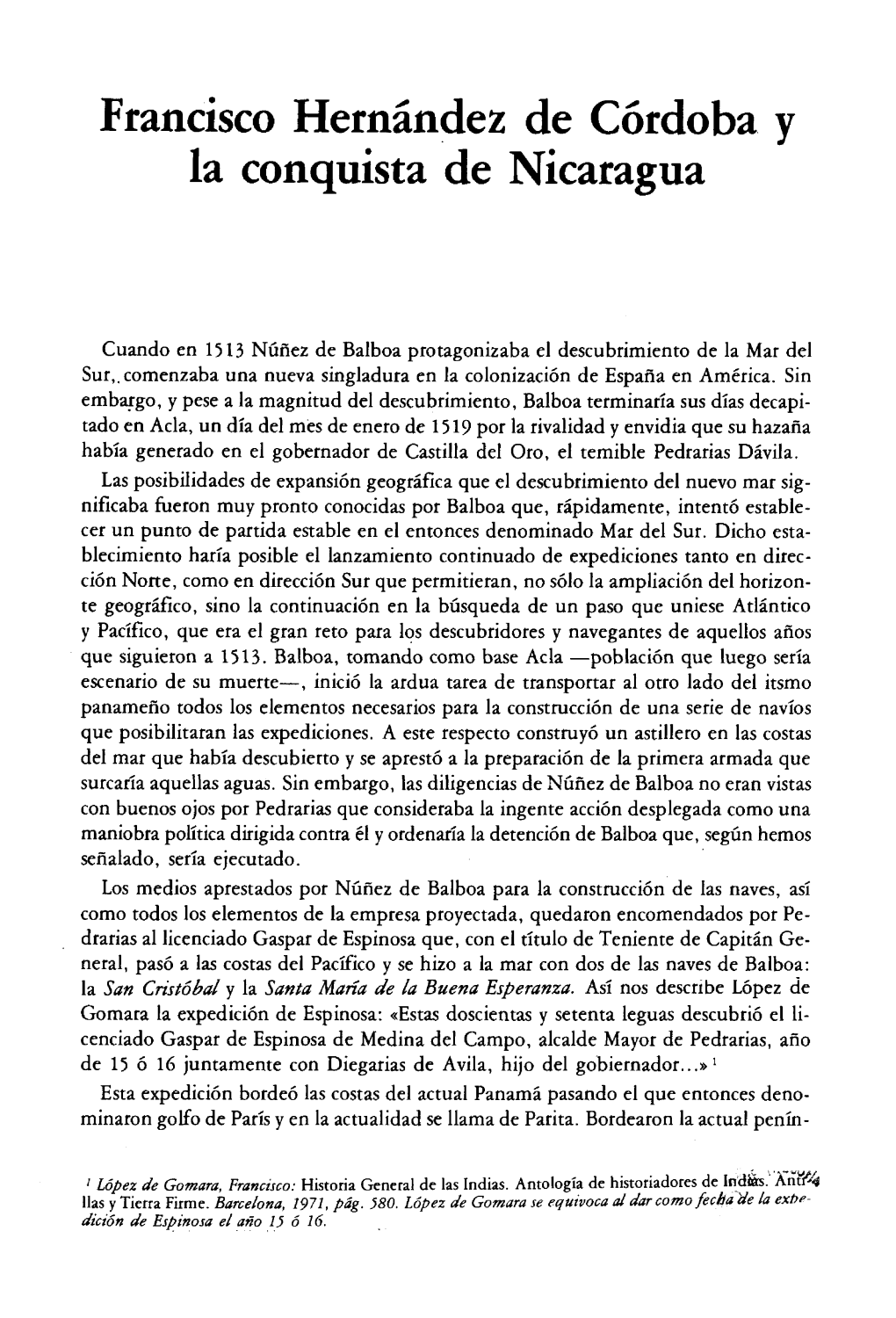 Qfrancisco Hernández De Córdoba Y La Conquista De Nicaragua