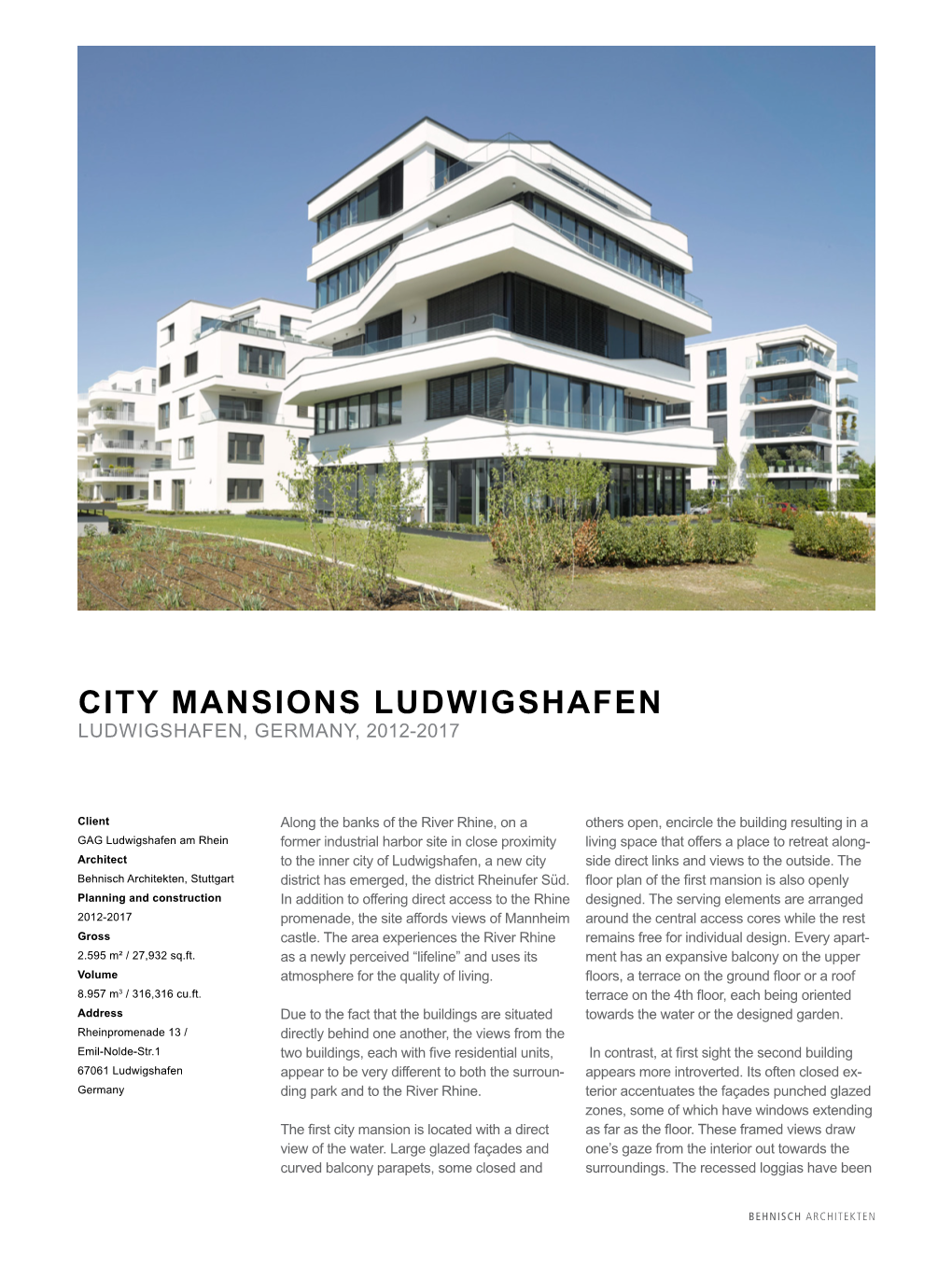 City Mansions Ludwigshafen Ludwigshafen, Germany, 2012-2017