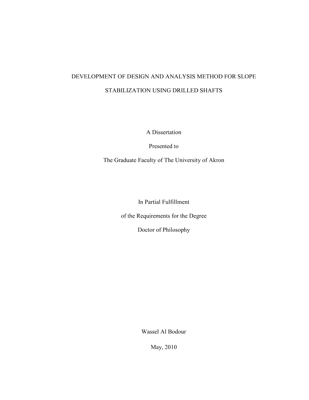 Development of Design and Analysis Method for Slope