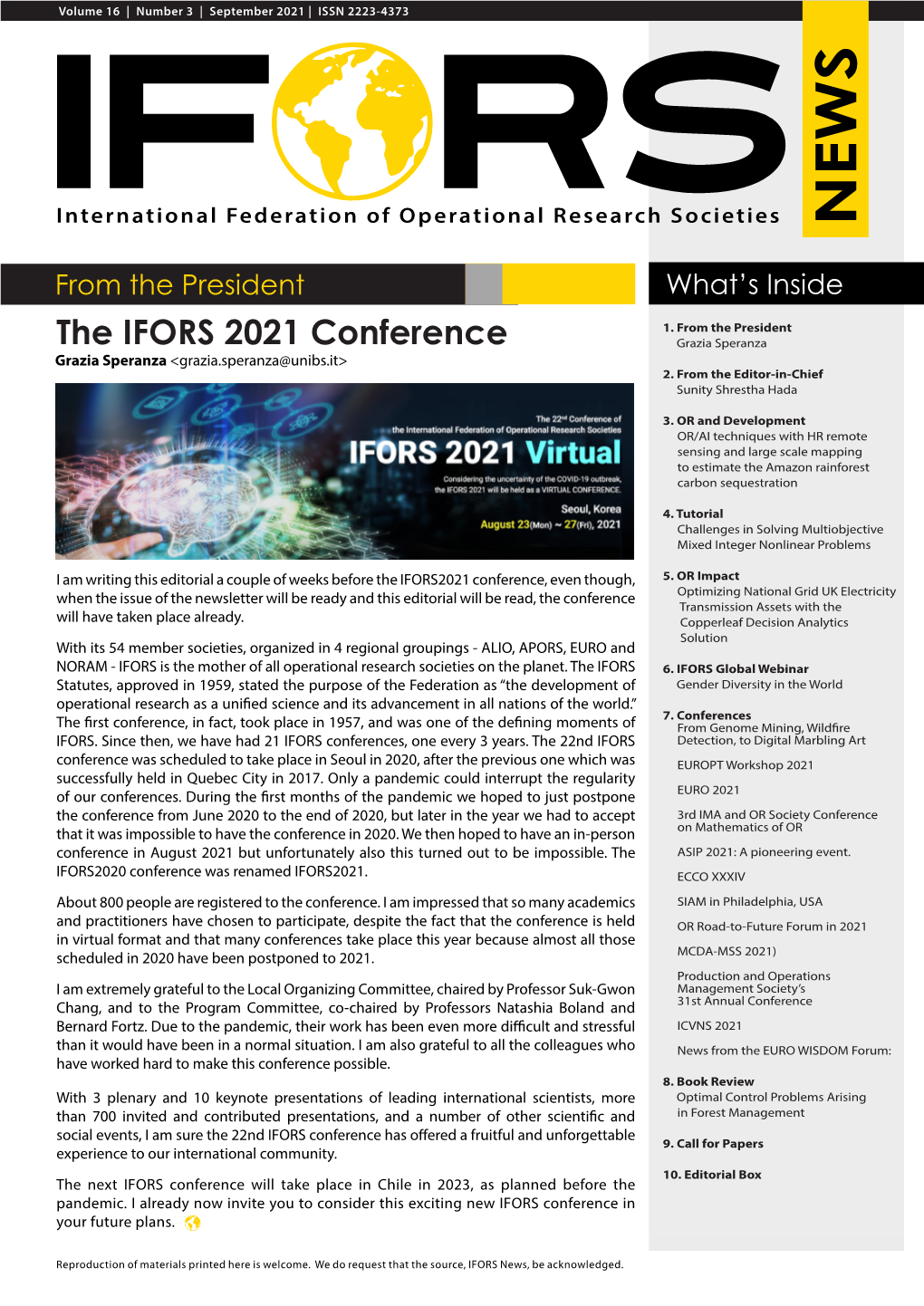 The IFORS 2021 Conference