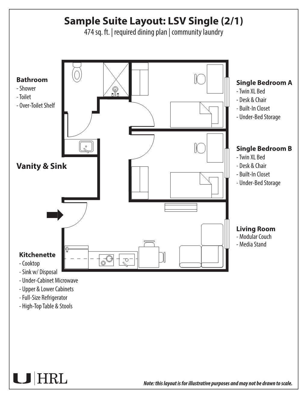 Sample Suite Layout: LSV Single (2/1) 474 Sq