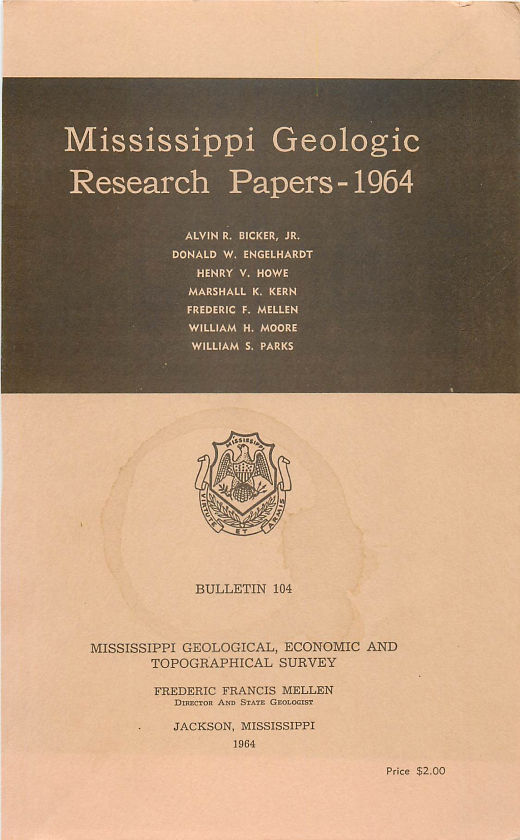 Mississippi Geologic Research Papers-1964