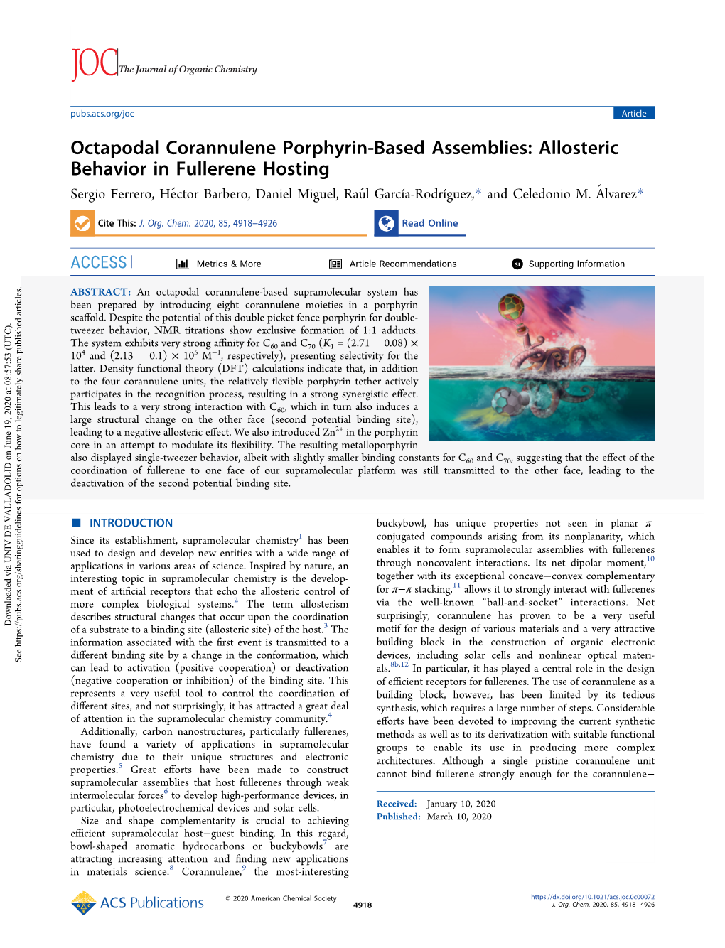 Octapodal Corannulene Porphyrin-Based Assemblies: Allosteric Behavior in Fullerene Hosting