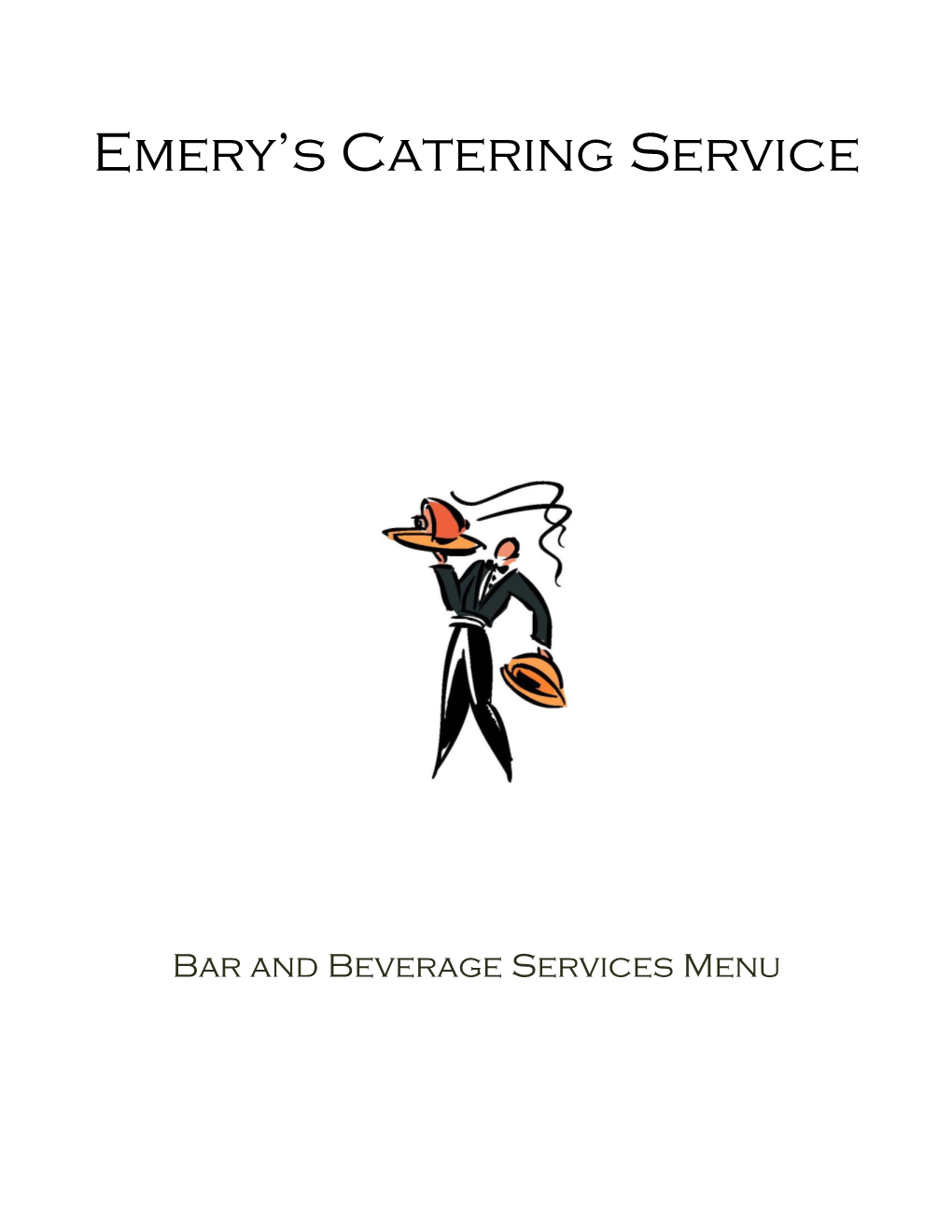 Bar Service Menu