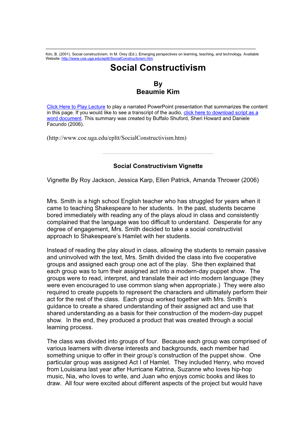 Social Constructivism