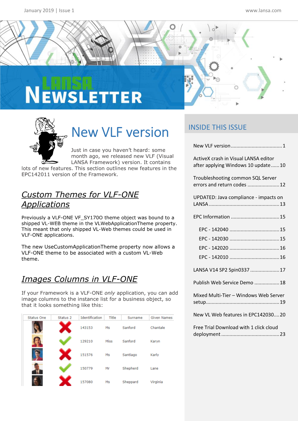 New VLF Version INSIDE THIS ISSUE New VLF Version