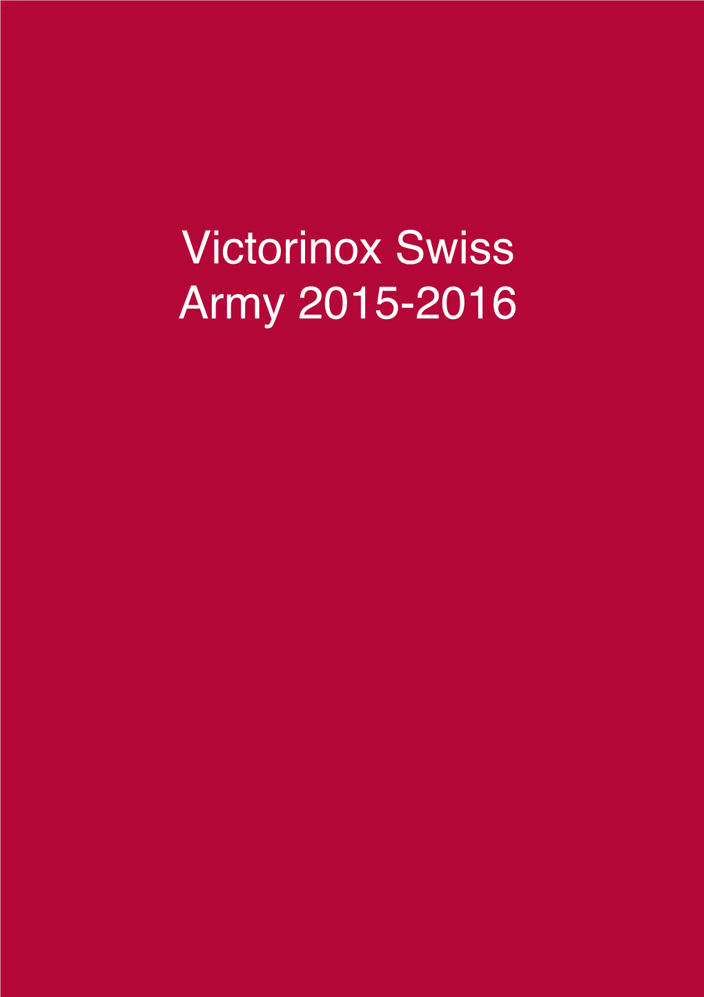 Victorinox Swiss Army 2015-2016