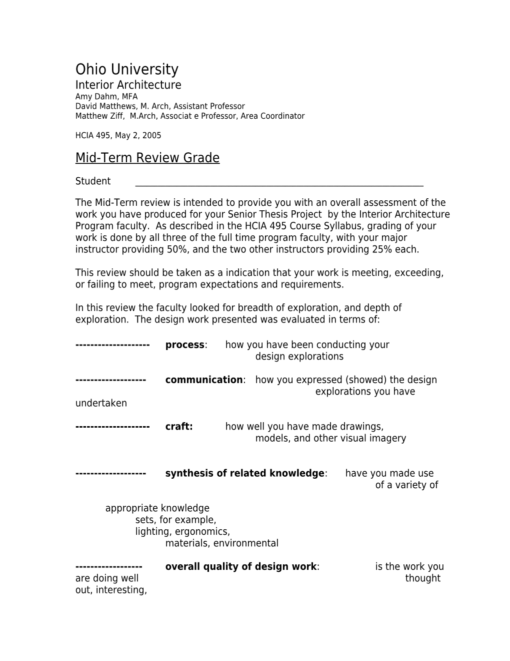 David Matthews, M. Arch, Assistant Professor