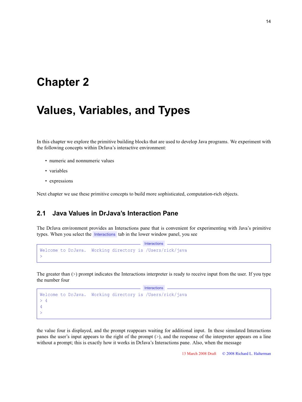 Chapter 2 Values, Variables, and Types
