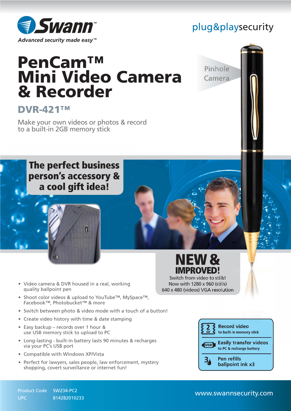 Pencam™ Mini Video Camera & Recorder