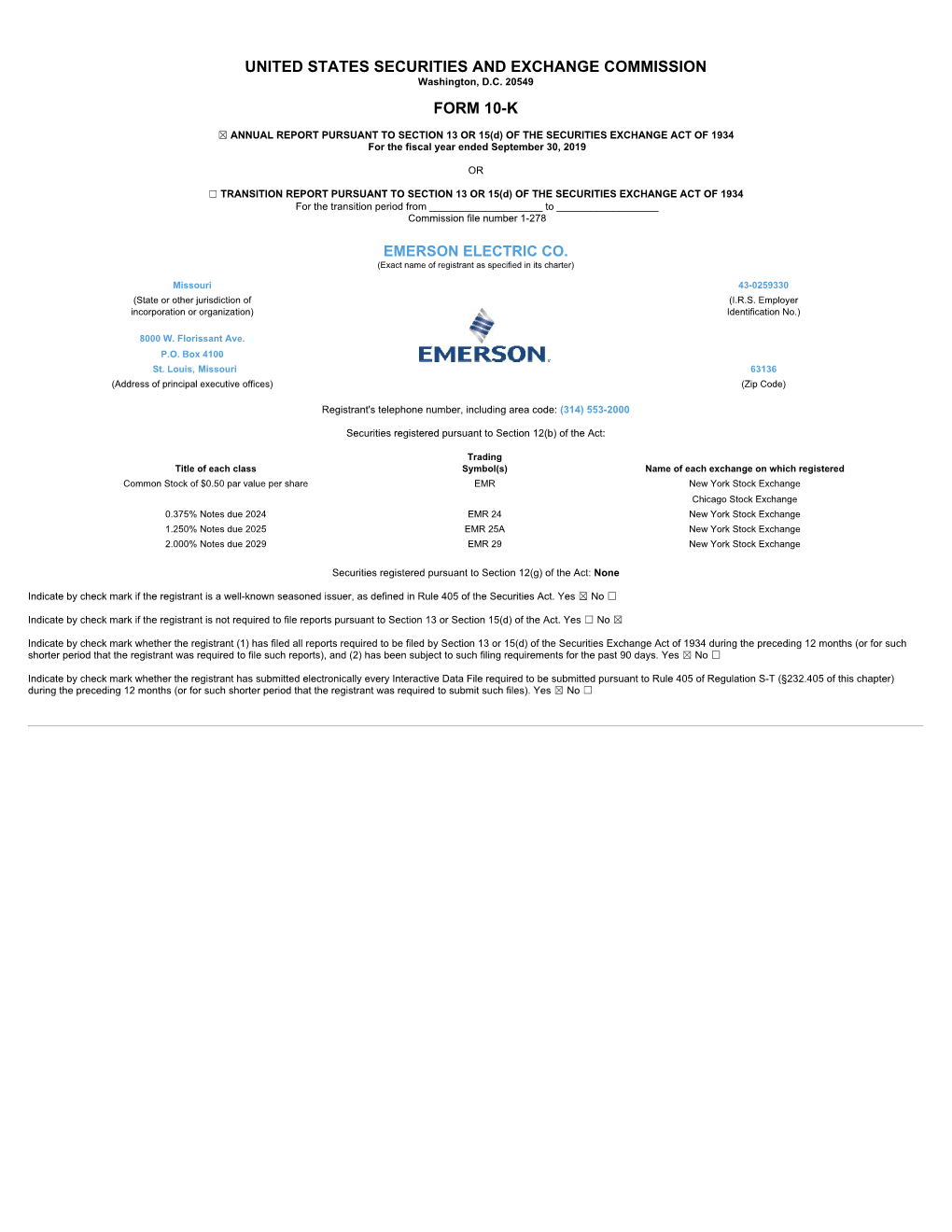 United States Securities and Exchange Commission Form