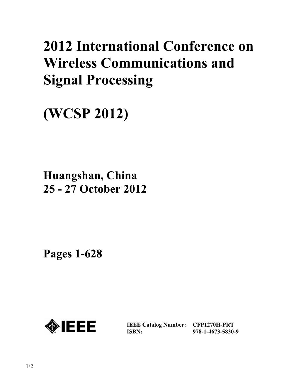 2012 International Conference on Wireless Communications and Signal Processing