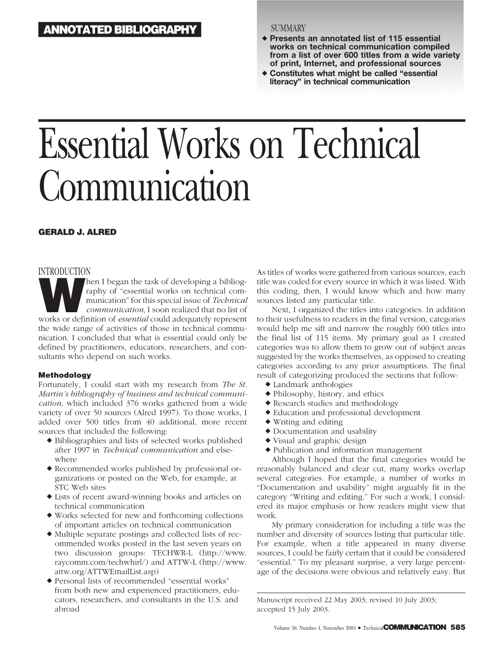 Essential Works on Technical Communication