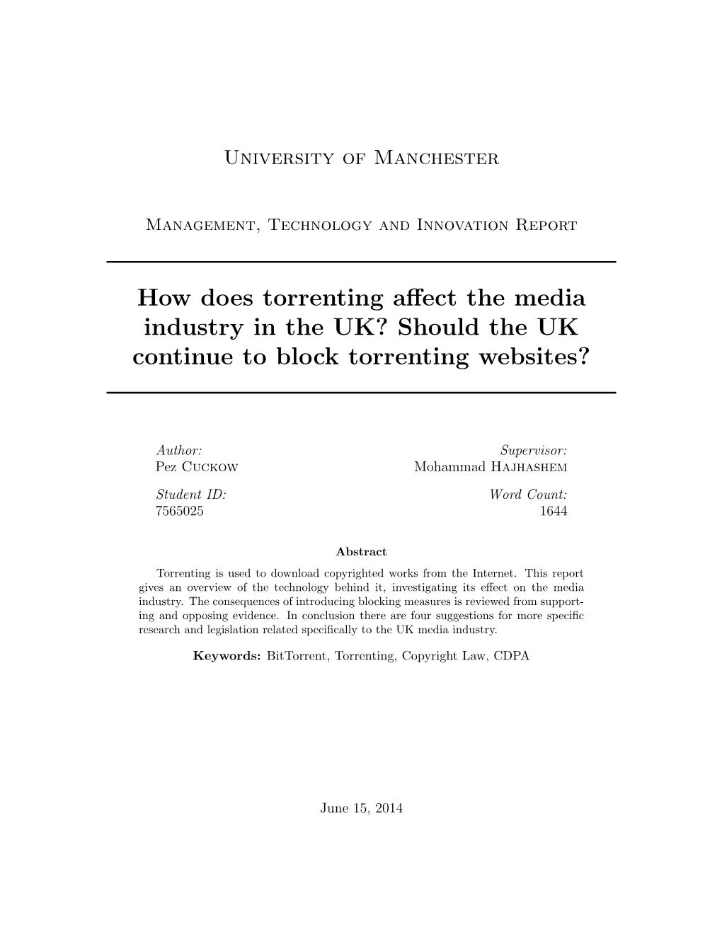 How Does Torrenting Affect the Media Industry in The