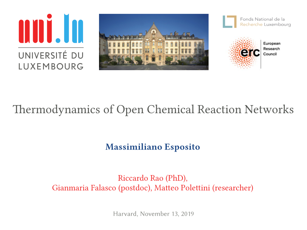 Thermodynamics of Open Chemical Reaction Networks