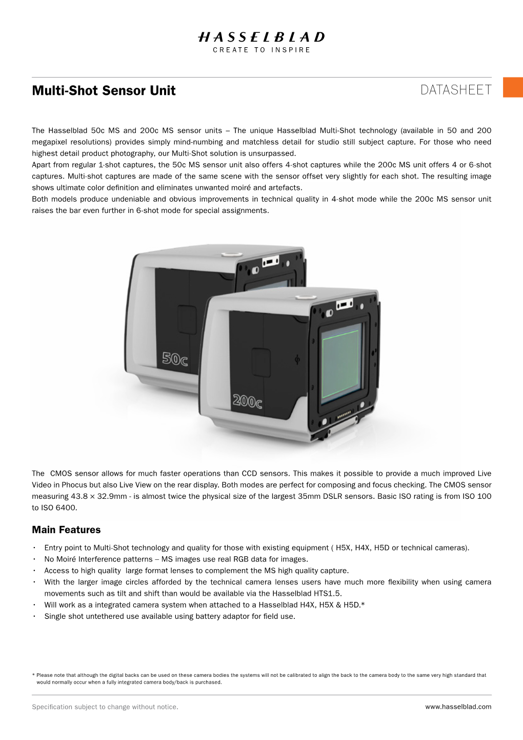 DATASHEET Multi-Shot Sensor Unit