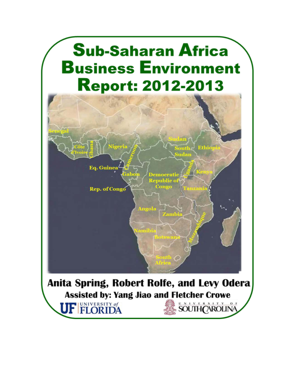 Sub-Saharan Business Environment Report 2012-2013