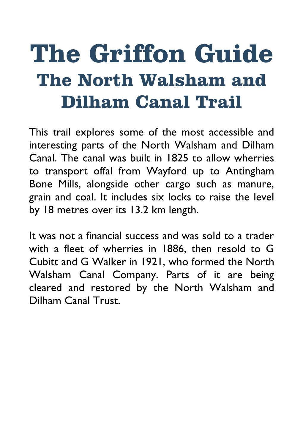 The North Walsham and Dilham Canal Trail