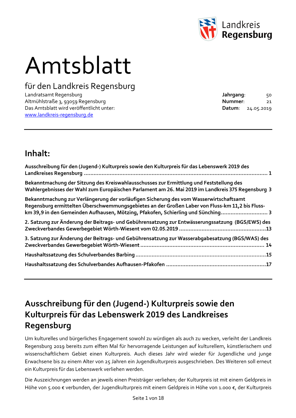 Amtsblatt Nr. 21