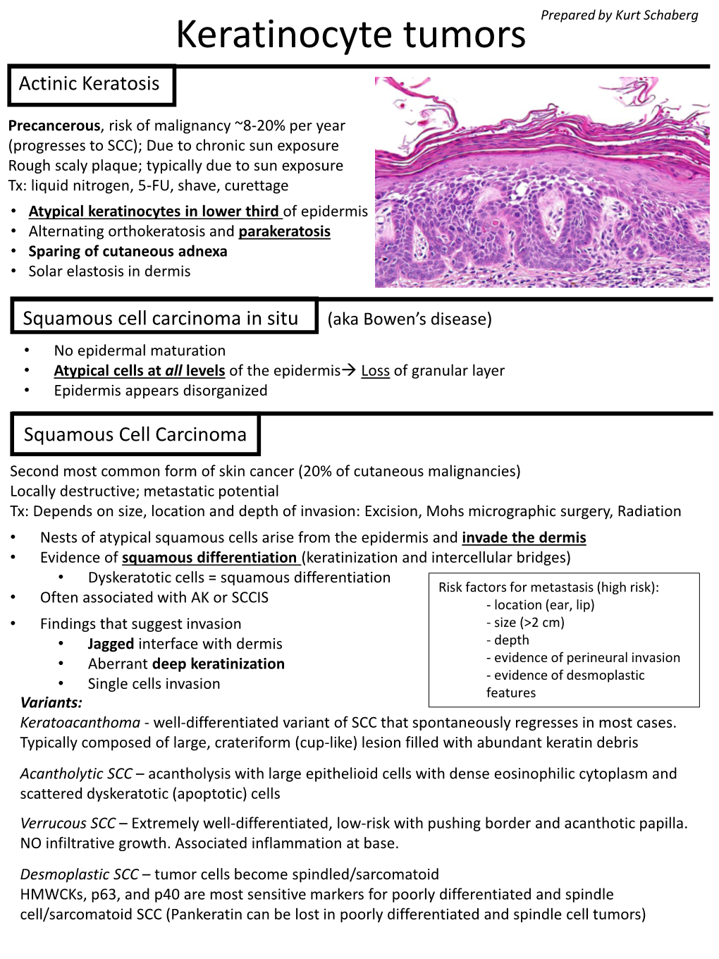 Actinic Keratosis Squamous Cell Carcinoma in Situ