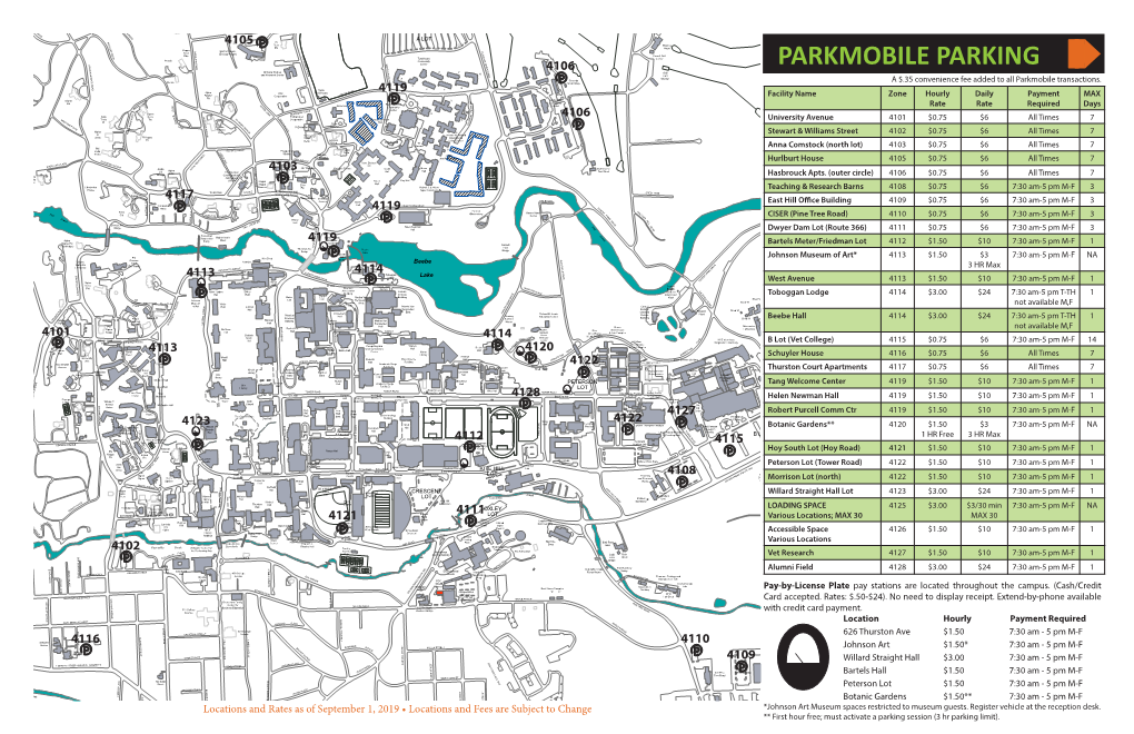 PARKMOBILE PARKING F H Golf and Research Center Cart a Storage Grounds a $.35 Convenience Fee Added to All Parkmobile Transactions