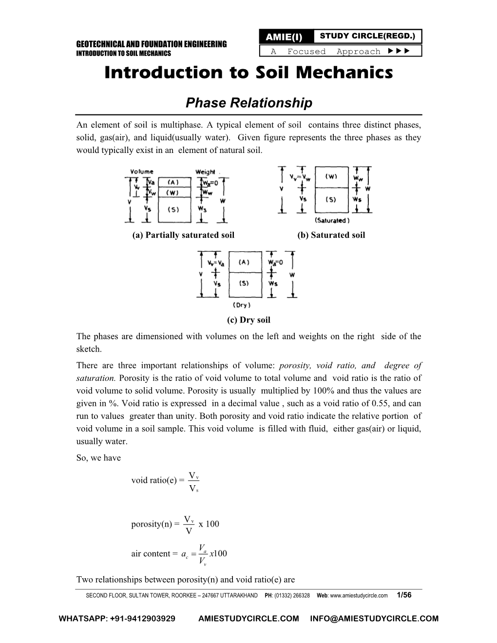 INTRODUCTION to SOIL MECHANICS a Focused Approach  Introduction to Soil Mechanics