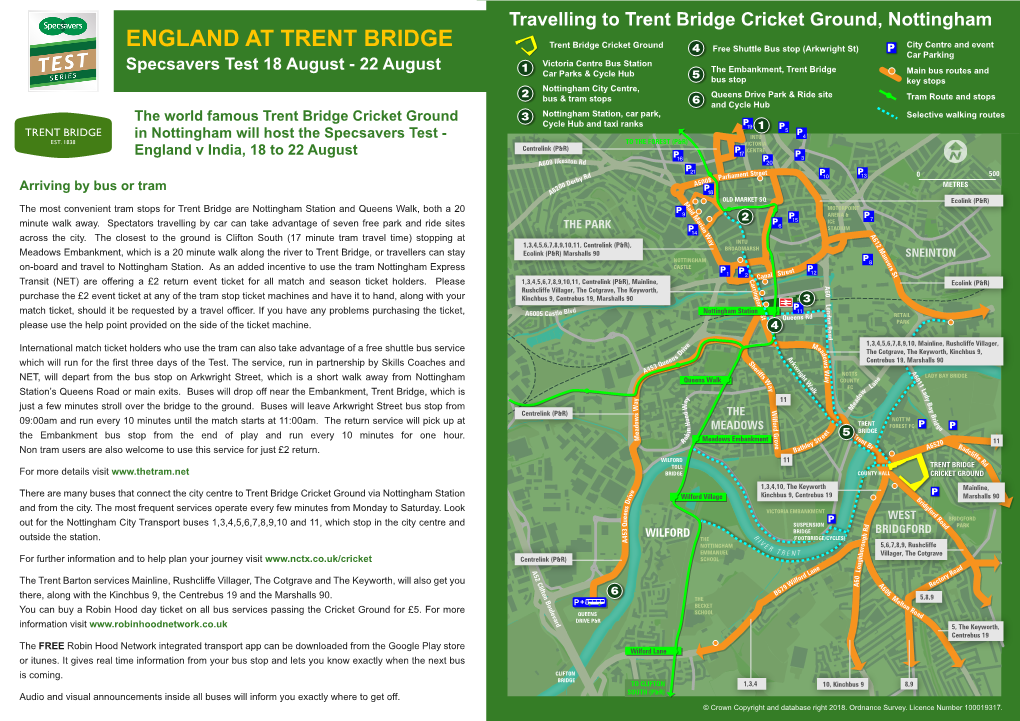 Travelling to Trent Bridge Cricket Ground, Nottingham