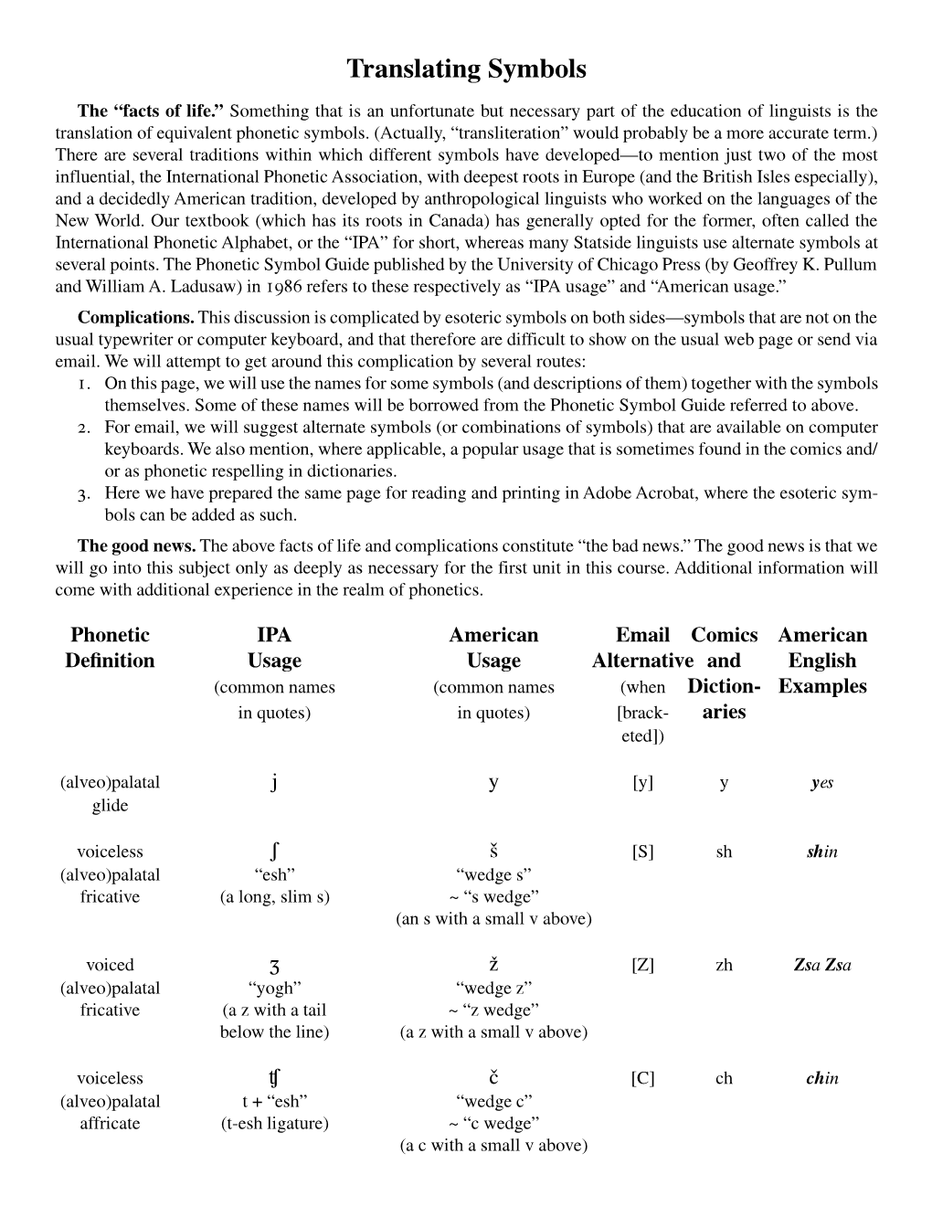 Translating Symbols