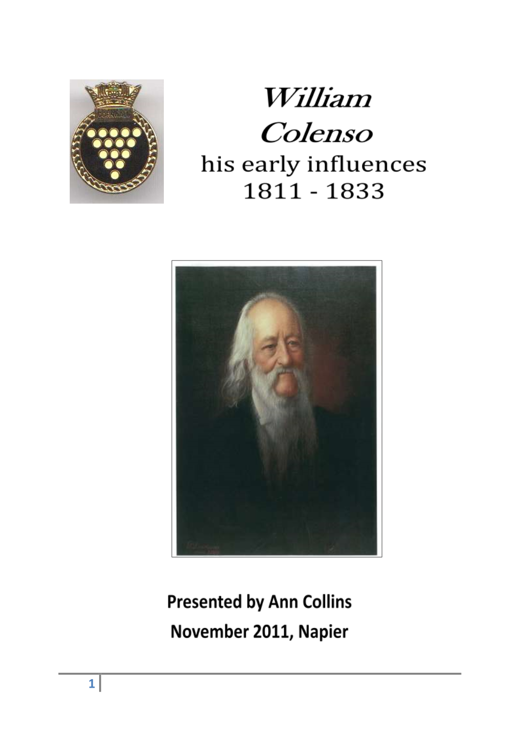 William Colenso Early Influences.Pdf