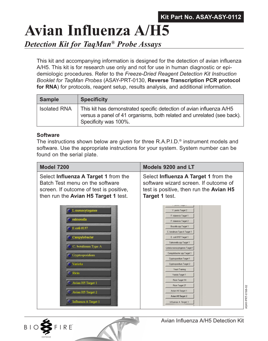 Avian Influenza A/H5 Detection Kit for Taqman® Probe Assays