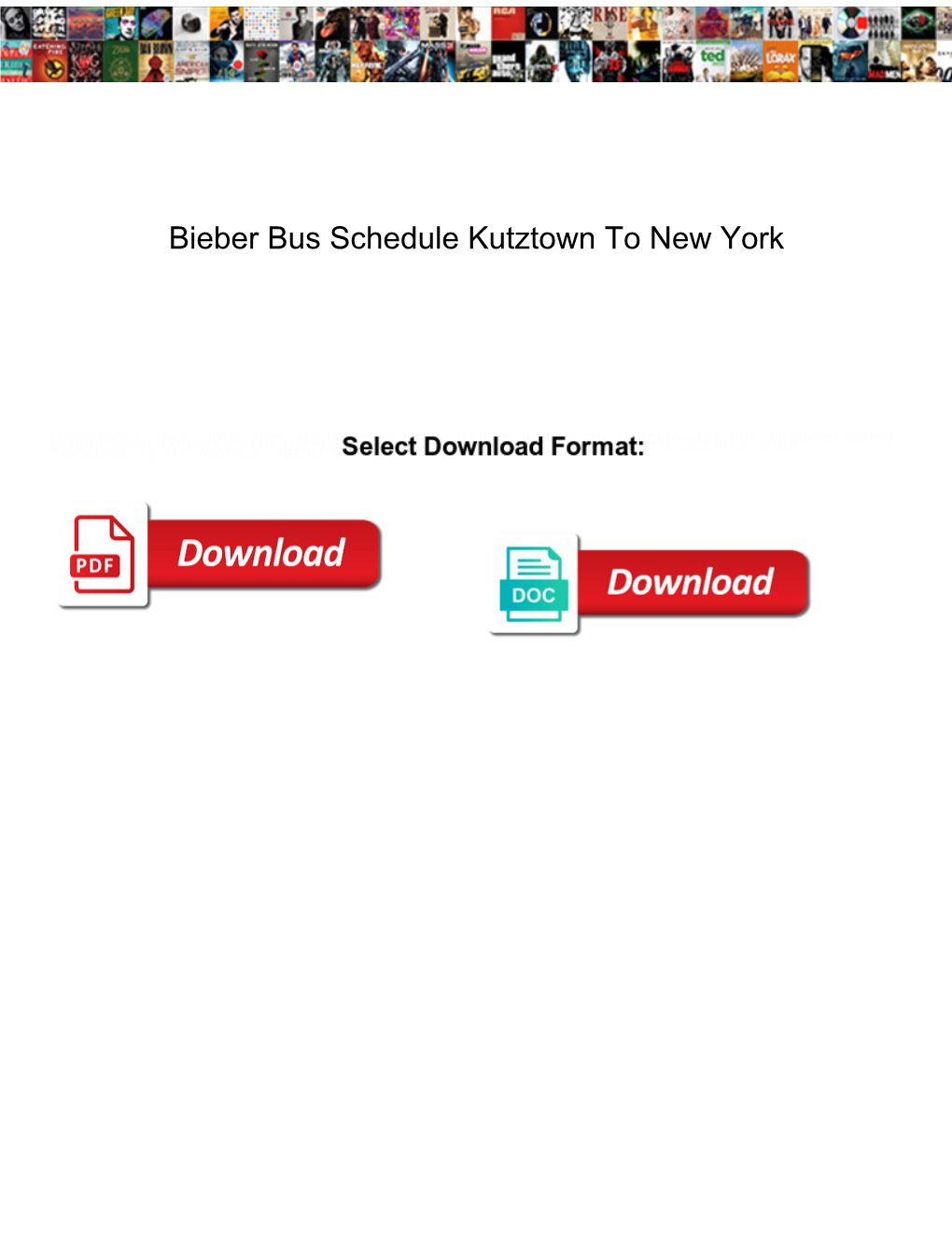 Bieber Bus Schedule Kutztown to New York