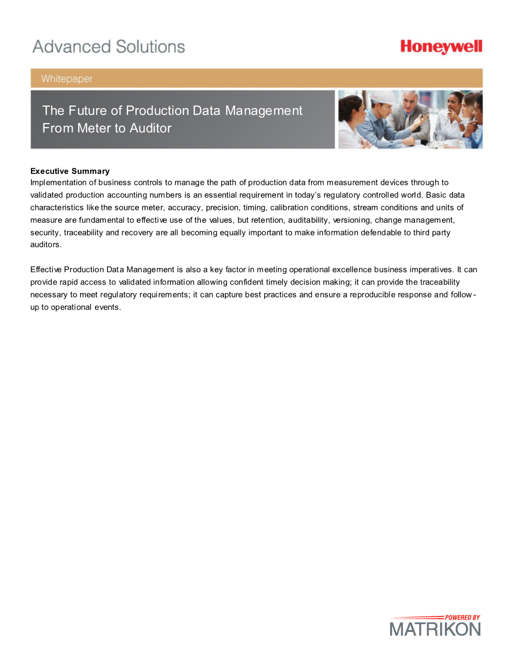 The Future of Production Data Management from Meter to Auditor