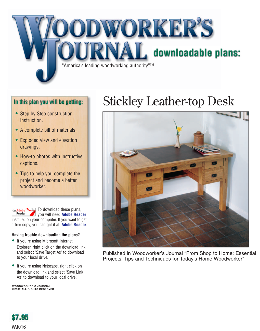 094-101.B1 Leather Top Desk