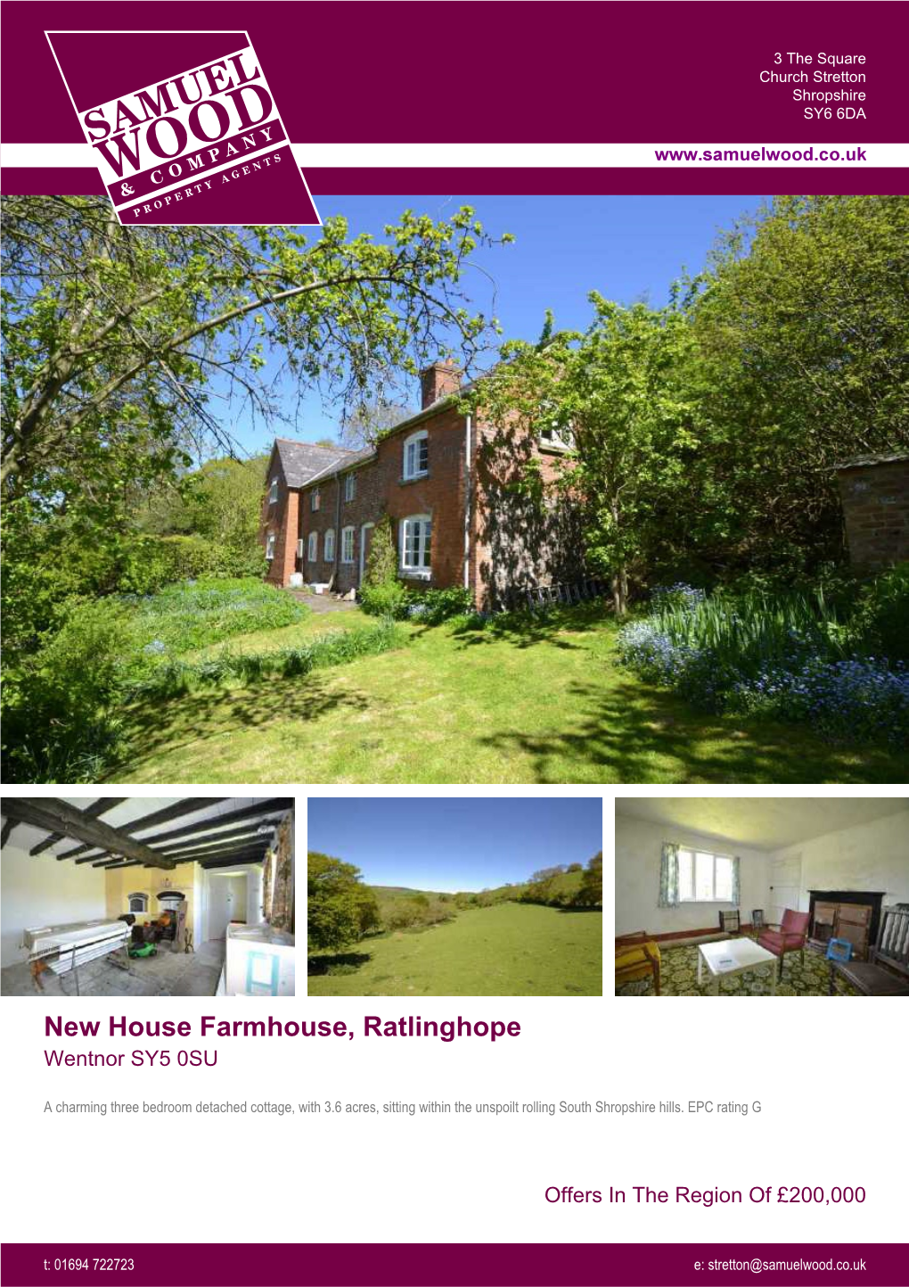 New House Farmhouse, Ratlinghope Wentnor SY5 0SU